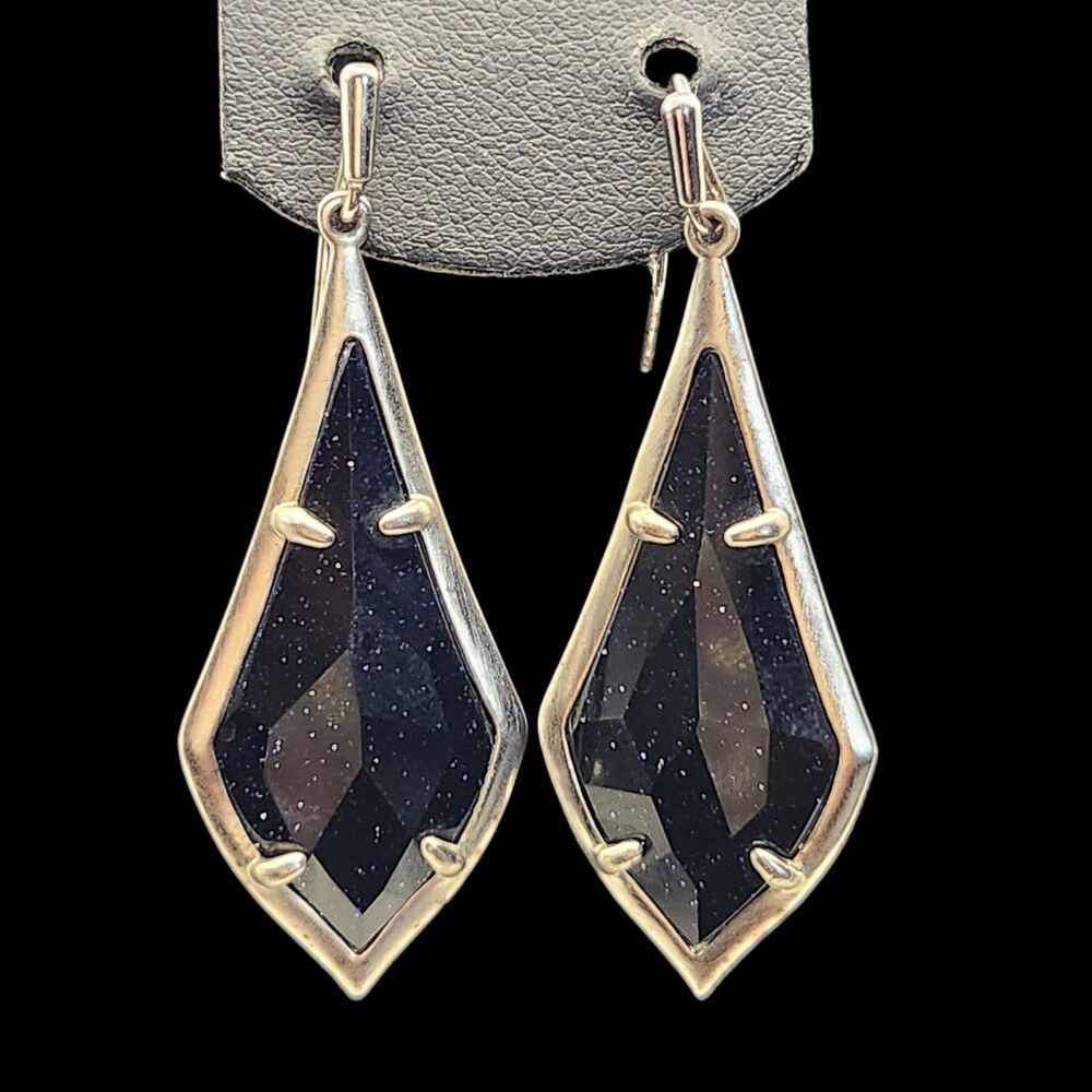 Kendra Scott Olivia Silver Tone Dusted Glass Drop Earrings #4